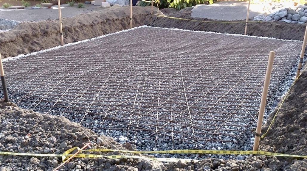 base materials and reinforcement installation