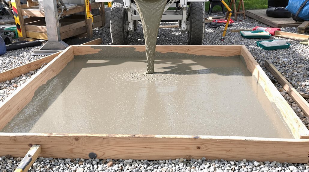 concrete mixing and pouring