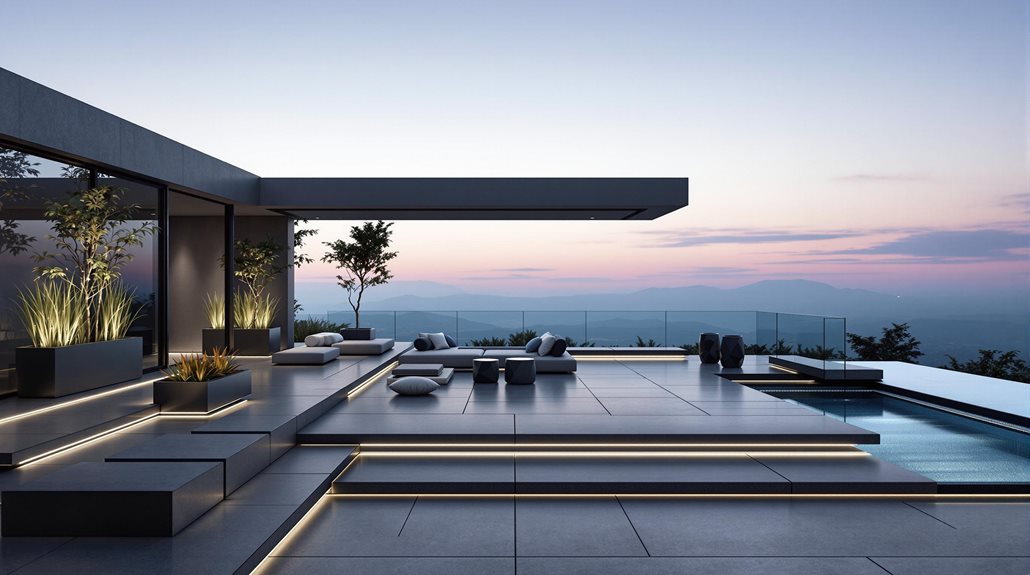 contemporary concrete patio design